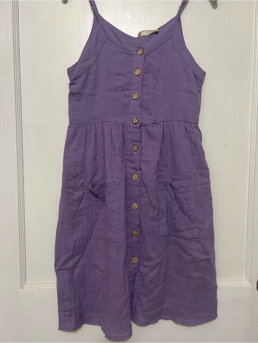 Angie Purple Button-Front Sundress with Pockets